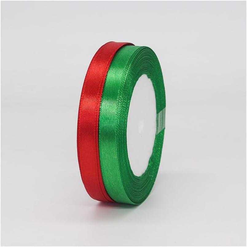 3/8 Inch Red and Green Ribbon 25 Yards/roll x 2 Rolls Christmas Ribbon for Gift Wrap Ribbon Christmas Wrap Ribbon DIY Accessories (Red and Green)