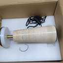 Travertine Lamp, Natural Stone Table Lamps with Glass Shade, 12W Mushroom Bedside Nightstand Light Decor for Bedroom Living Room Office Console Side Entryway Counter Gifts (Smoked Glass+Travertine)