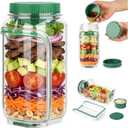 Salad Jar with Side Opening & Dressing Cup Upgraded Locking Buckle, Secure Side Seal Salad Pod Mason Jar Side Open, Salad Container for Lunch and Meal Prep Jars, Portable for Travel, Home & Office