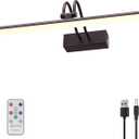Picture Light,Wireless Art Lights for Paintings,16" Battery Wall Light,Remote Control Accent Lighting with Timer and Dimmable for Frame,Portrait,Artwork-Bronze