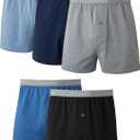 Hanes Mens Boxers, Cotton Knit Comfortable Underwear, Moisture-wicking 5-pack Boxer-shorts, Assorted - 5 Pack, Medium US