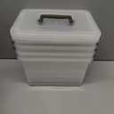 Citylife 4 Packs Plastic Storage Bins with Latching Lids Clear Storage Box with handle Stackable Storage Containers for Organizing Toys, Crafts, Tools