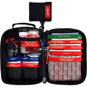 Compact First Aid Kit for Emergency - Basic Emergency Kit for Dorm,Hiking, Backpacking, Camping, Traveling, and Cycling -Small First Aid Kits