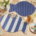 Set of 12 Fish Placemats Blue Ocean Table Mats Double-Layer Summer Nautical Coastal Table Place Mats for Kitchen Dining Room Home Party Indoor 12x16.5 Inch