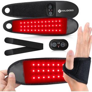 Red Light Therapy for Hand Wrist with Heat & Massage, 3000mAh Controller Infrared Light with 108 Beads Wrist Brace & Hands Wrap Pad for Knee Ankle Foot Joint