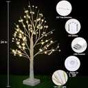 144 LED Artificial Lamp with Timer, DIY Birch Tree with Lights, USB/Battery Powered, Fairy Light Spirit Tree for Table Home Wedding Bedroom Christmas (Warm White) (2ft)