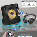 CD Player with HiFi Dual Speaker Bluetooth,Desktop CD Player for Home Black with Remote Control,Dust Cover,LCD Display,Sleep Timer,EQ Sound,USB/AUX/3.5mm Earphone Jack Kids,Gift