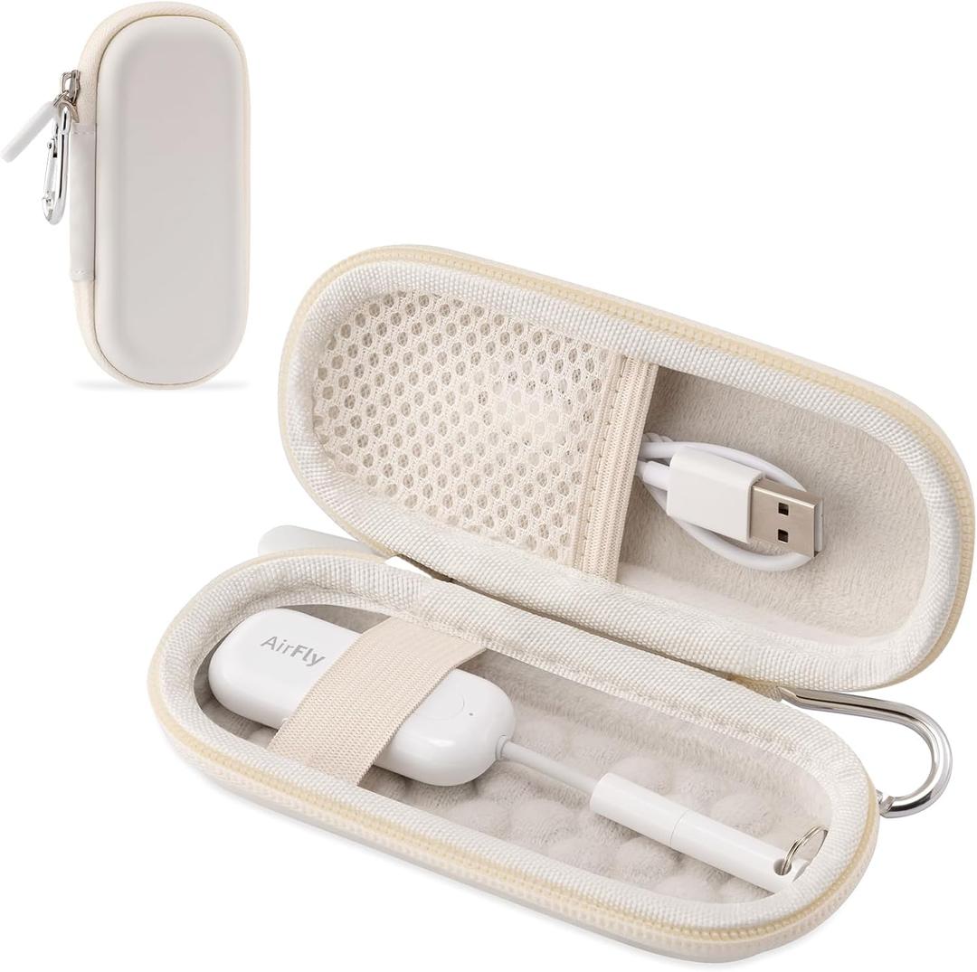 Hard Carrying Case for AirFly SE/Pro 2/Pro/Duo, Avantree Relay, 1Mii Bluetooth Wireless Transmitter Receiver, Airplane Travel/TV/Gym Portable Storage Case Bag for USB Cable and Adapter(Case Only) (White)