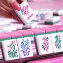 American Mahjong Tile Set, 160 Rose Pink 4 Layer Mah Jong Game Tiles with Tile Bag, Gift-Ready Storage Box, 4 Dice with Pouch, Mahjong Travel Tiles Set, Majiang Set, Majong, 1.2" x 0.9" x 0.6"