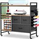 PUNLUXU Organizers and Storage Compatible with Cricut Machines - Vinyl Roll Holder, DIY Pegboard with Accessories Organizer, Rolling Craft Table with Storage Cabinet Workstation PU-01 Patent Protected