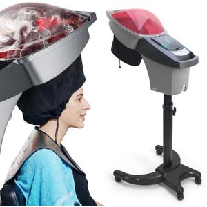 Elitzia Hair Steamer Salon Micro Mister Scalp Treatment Dye Perm Professional O3 Hooded Barber Shop Use for Natural Black Hair with Wheels ET1408B 7-Color Light