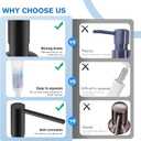 Yofidra Soap Dispenser for Kitchen Sink: Built in Sink Soap Dispenser Pump, Brushed Nickel Stainless Steel Sink Soap Dispenser with 47 Tube Kit Fit for Kitchen Bathroom in Counter (Black)