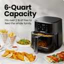 Chefman Air Fryer 6 QT Compact Airfryer for Quick & Easy Meals, Features Hi-Fry Technology for Extra Crisp, Easy-View Window, Touch Controls with 4 Presets, Nonstick & Dishwasher Safe Basket - Black