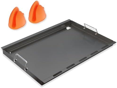 7524 Full Size Griddle Insert for Weber Genesis 300 Series Gas Grills, Flat Top Griddle Repalcement for Weber Genesis E/EP-310, E/EP-320, E/EP-330 and CEP-310 with Mini Oven Mitt