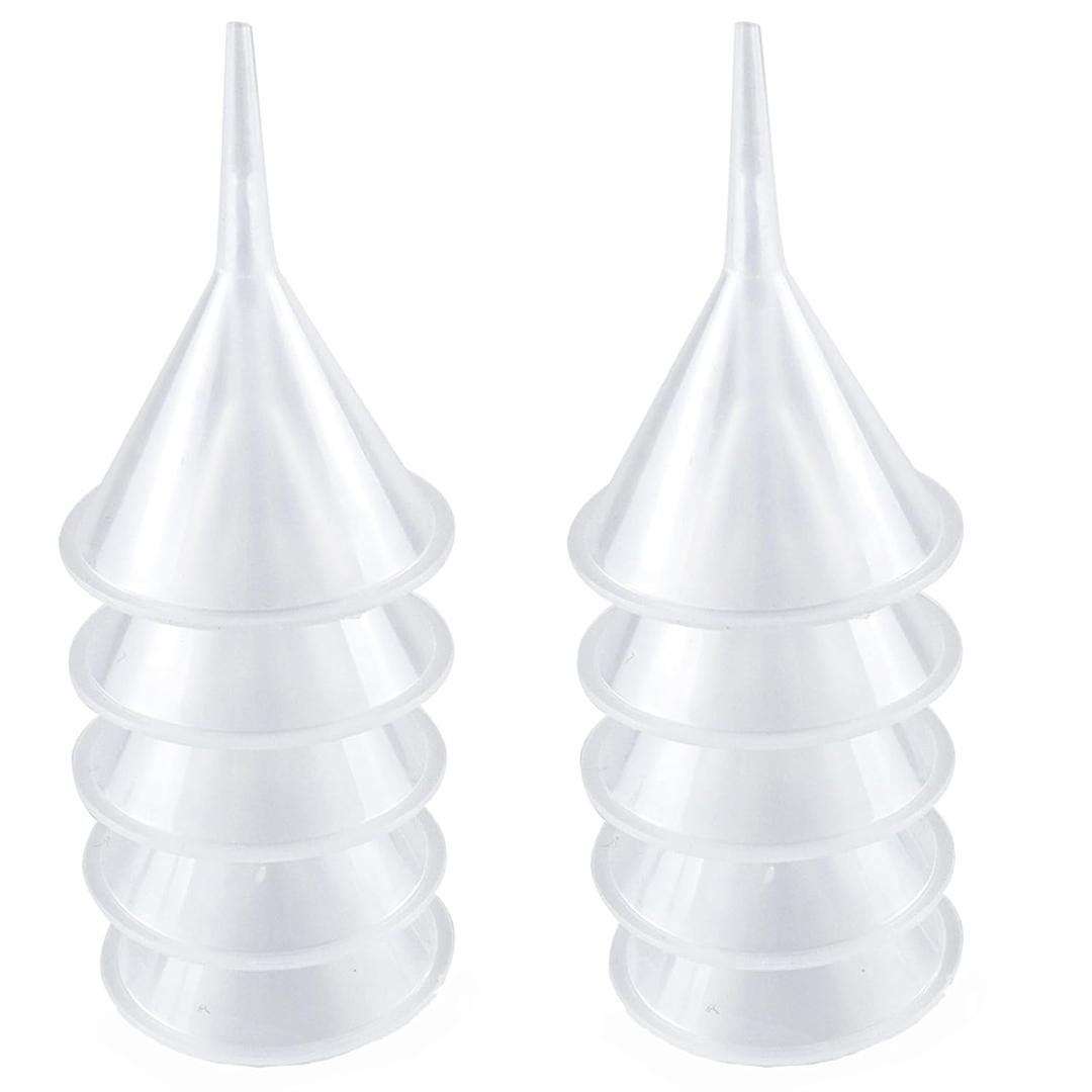Mini Funnel 10 Pcs Kitchen Use Funnels Small Narrow Neck Plastic Urn Filling Tool for Lab Bottle,Sand Painting,Perfume,Spice,Powder,Essential Oil,Kitchen Food Grade Plastic,Water Bottle