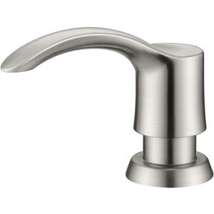GAGALIFE Kitchen Sink Soap Dispenser with 17 Ounce Large Bottle (Brushed Nickel), Built in Sink Soap Dispenser Sink Mounted Soap Dispenser Refill from Top, G080BN