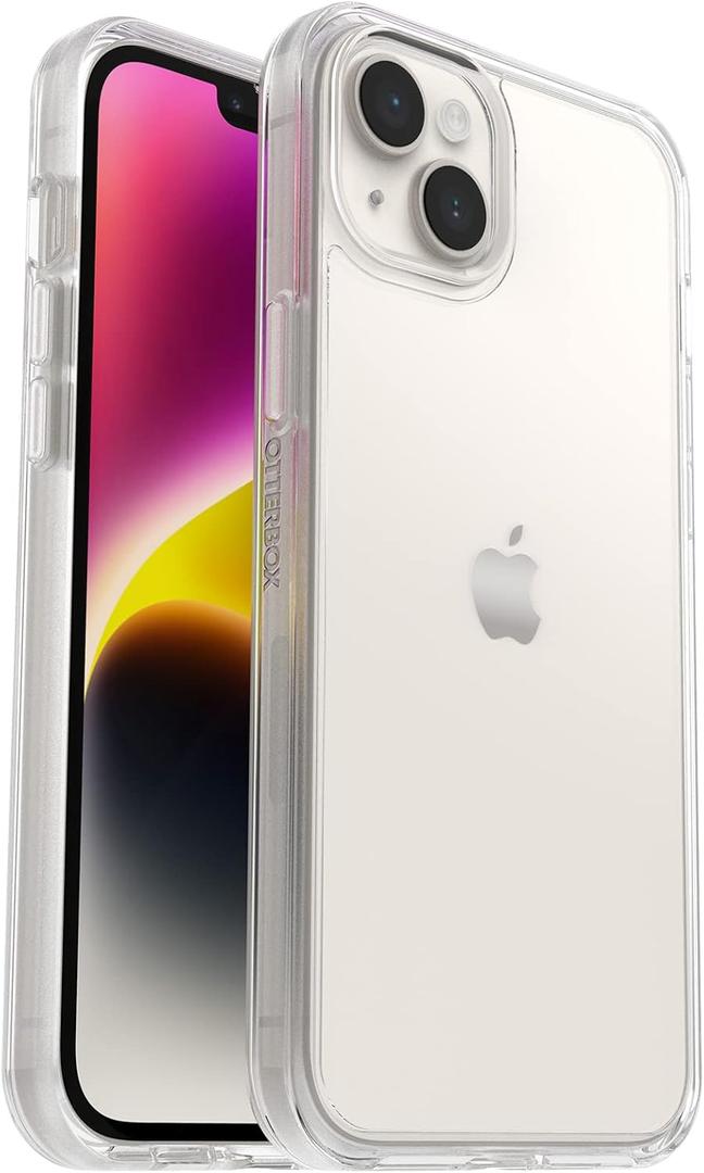 OtterBox iPhone 14 Plus Symmetry Series Case - CLEAR , ultra-sleek, wireless charging compatible, raised edges protect camera & screen