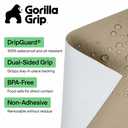 GORILLA GRIP DripGuard Shelf Liner, Non-Adhesive Drawer and Kitchen Cabinet Protector, 24x240 Inch, Strong Grip Slip Resistant Underside, Smooth Surface Liners for Cabinets, Bathrooms, Closets, Beige