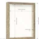 FrameWorks 11x14 Driftwood Wooden Shadow Box Frame  Soft Felt Back, Tempered Glass, and Included Elegant White Ball Push Pins (Natural)