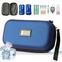 24-Hour Insulin Cooler Travel Case TSA Approved Medication Diabetic Cooler for Daily Life Trip with Thermometer Temperature Display Refrigerated Medicine Organizer Bag Includes 2 Ice Packs(Champagne)