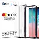AACL Glass Screen Protector for Samsung Galaxy S10 Plus,6.4-Inch,2 Pack,Curved Tempered Glass,Compatible with Ultrasonic Fingerprint Scanner,Black