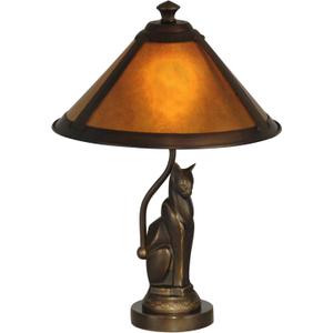 Dale Tiffany TA90197 Ginger Mica Accent Lamp, Antique Bronze 17.00x10.00x10.00