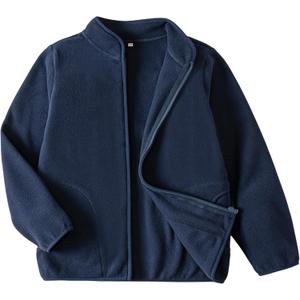 Toddler Fleece Jacket Kids Lightweight Outerwear Boys Girls Long Sleeve Fall Spring Coat 2-12 Years (4T, Navy)