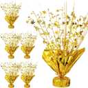 6 Pcs Metallic Foil Spray Centerpiece Star Table Decoration Gold Centerpieces Decors with Star Burst Table Centerpieces for Birthday Wedding Holiday Anniversary Graduation Home Party