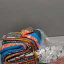 Lush Decor Boho Stripe Reversible Cotton Quilt 3-Piece Set, Full/ Queen, Turquoise & Tangerine - Bold Colorful Bohemian Bedding Set