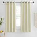 NICETOWN Room Darkening Beige Curtain 63 inches Long, Grommet Thermal Curtains Blackout Window Treatment Sound Reducing for Bedroom/Home Office, 1 Panel, W46 X L63