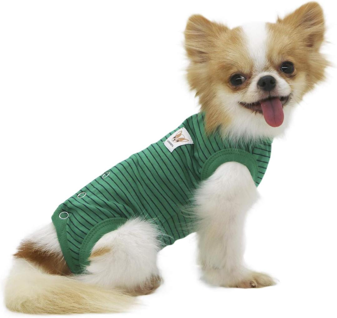 LOPHIPETS Girl Dog Shirts Pajamas  Fits 2.24.5 lbs  Chihuahuas, Yorkies & Teacups  Green Strips/S