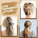 2 x Flat Hair Clips, 6 Pack 4.7 Inch French Concord Flat Hair Clips for Women Girls, 2 Styles Claw Clips for Thick Thin Hair, Strong Hold Duck Billed Clips Barrettes Accessories