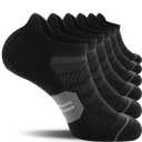 CS CELERSPORT 6 Pack Men's Running Ankle Socks with Cushion, Low Cut Athletic Tab Socks, Large