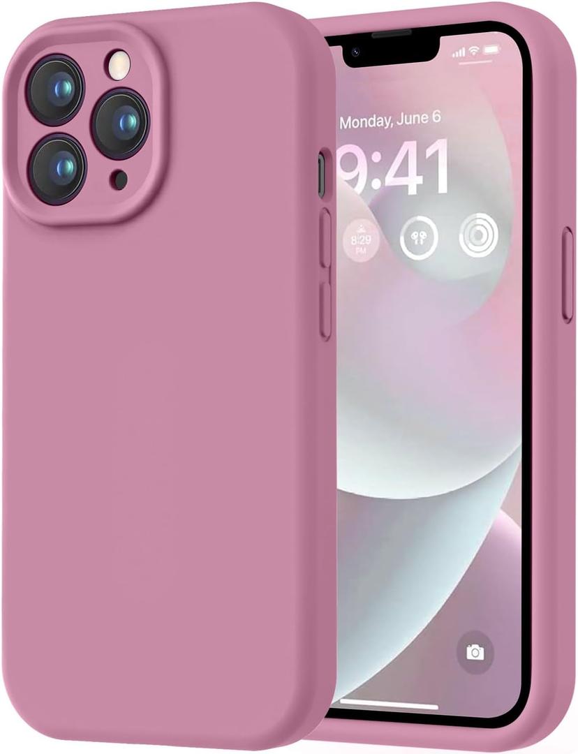 LOVE 3000 Designed for iPhone 13 Pro Max Case, Premium Silicone with [Soft Anti-Scratch Microfiber Lining] Shockproof Protective Phone Case for Men Women Girls 6.7", Lavender Purple