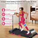 Portable Walking Pad Treadmills for Home Small, Electric Mini Walking Treadmill for Exercising, 3.0HP Compact Walking Pad Treadmill with Handle Bar, 0.6-7.6MPH, 350LB Capacity