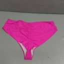 Eomenie Sexy Bikini Bottom for Women Ruched Swim Bottom Cheeky Swimsuit Mid Waisted Tankini Bottoms Only, Large, Hot Pink 