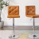 Customer Reviews for VECELO Bar Stools Set 24 in. Brown High Back Metal Bar Stools Counter Stool with PU Seat, Set of 2