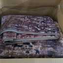 Merelax 8x10 Washable Brown Red Area Rugs for Living Room, Non-Slip Backing Modern Abstract Large Rug, Stain Resistant Low Pile Carpet for Bedroom, Dining Room, Home Office Decor