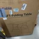Folding Table 6ft, Heavy Duty Portable Utility Table with Handle, Black