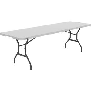 LIFETIME 8-Foot Fold in Half Table, Light Commercial, White Granite