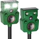 2 Packs Ultrasonic Animal Repeller Solar Powered, Cat Repellent Outdoor with Motion Sensor, Waterproof Deer Repellent Devices with LED Flash Light, Effective Repel Invasive Animals to Protect Yard
