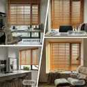 2" Cordless Wood Blinds for Indoor Windows, Window Blinds Cordless for Home, Venetian Blackout Blinds & Shades for Bedroom, Kitchen, Room Darkening Privacy, Brown, 32" W x 36" H