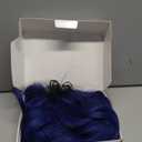 Dark Blue Wig 26 Inch Long Wavy Wig for Women - Heat Resistant Synthetic Hair Middle Part Curly Wig Natural Look for Daily Party Cosplay Costume Use