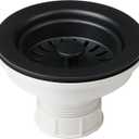 Kraus Kitchen Sink Strainer for 3.5-Inch Drain Openings in Black, PST1-BL