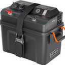 VOLTSET Trolling Motor Smart Battery Box 12V/24V Power Center PRO | Anderson Ports|16A overload switch|QC3.0 & USB-C PD|Digital Voltmeter|Fits Group 24/27/31 Batteries|For Boat, RV&Marine