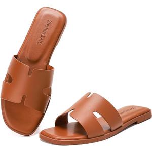 Stratuxx Kaze Women's Open Toe Flat Dress Slide Sandals, 8
