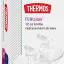 Thermos Replacement Straws for 12 Ounce Funtainer Bottle, Clear, 2 Count