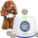 Automatic Dog Ball Launcher, Upgraded Dog Ball Throw Launcher, Adjustable Distance 20-45FT, for Small/Medium Dogs, with 3 2.3-inch ETPU Balls, Indoor and Outdoor Interactive Toys (Blue)