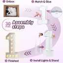 4FT Marquee Numbers 45 Light Up Sign for 45th Birthday Party Decor | Easy to Assemble, Brighter Warm Light for Indoor Outdoor Party Decor, Large 45 Light up Numbers, 47 Pcs Accessory Set