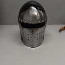 Viking Visored Barbuta Battle Knight Helmet Black Medieval Helm Armor SCA LARP Replica Costume Rustic Vintage Home Decor Gifts